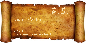 Papp Sába névjegykártya